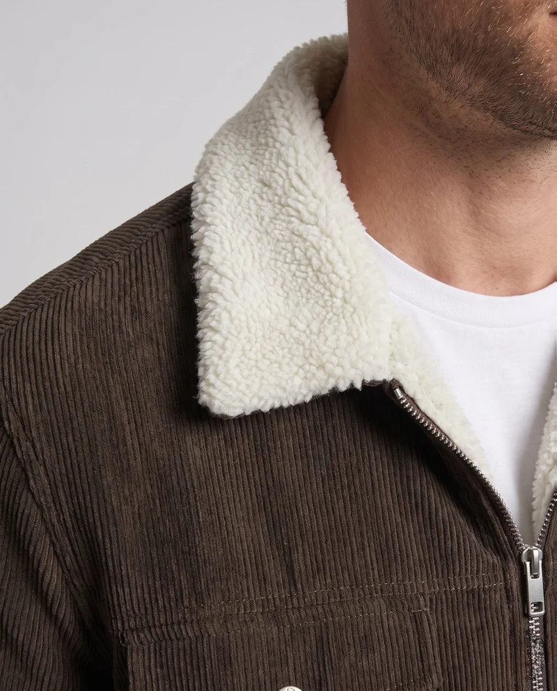 Herren Freizeit Cordjacke mit Fleece-Futter Drune