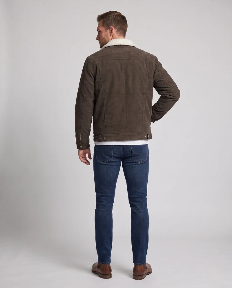 Herren Freizeit Cordjacke mit Fleece-Futter Drune