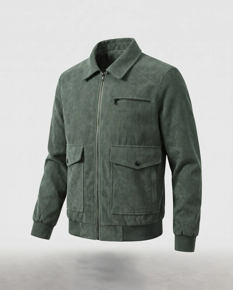 Herren Freizeit Cord-Jacke mit praktischen Taschen Drune
