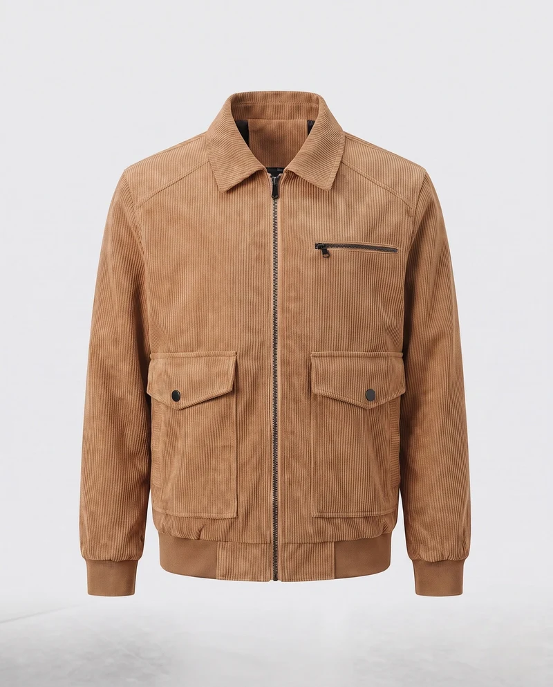 Herren Freizeit Cord-Jacke mit praktischen Taschen Drune