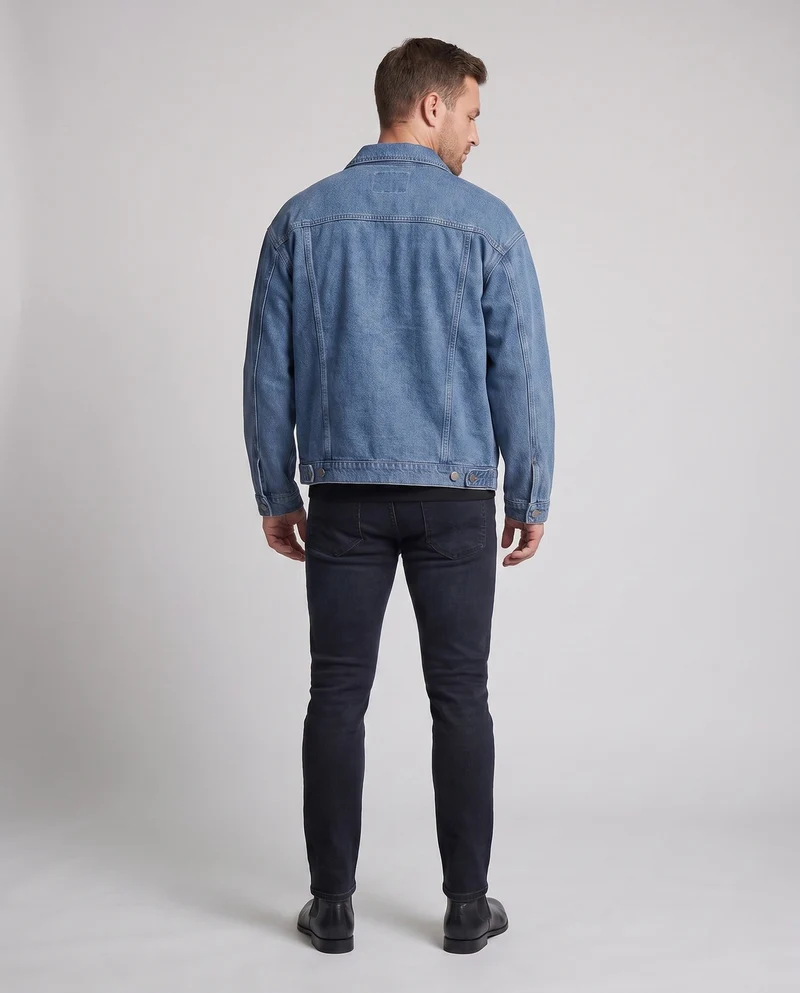 Herren Freizeit Denim Jacke mit Schulterpolstern Drune