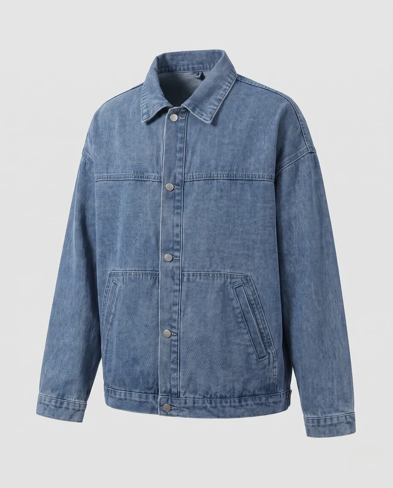 Herren Freizeit Denim Jacke mit Schulterpolstern Drune
