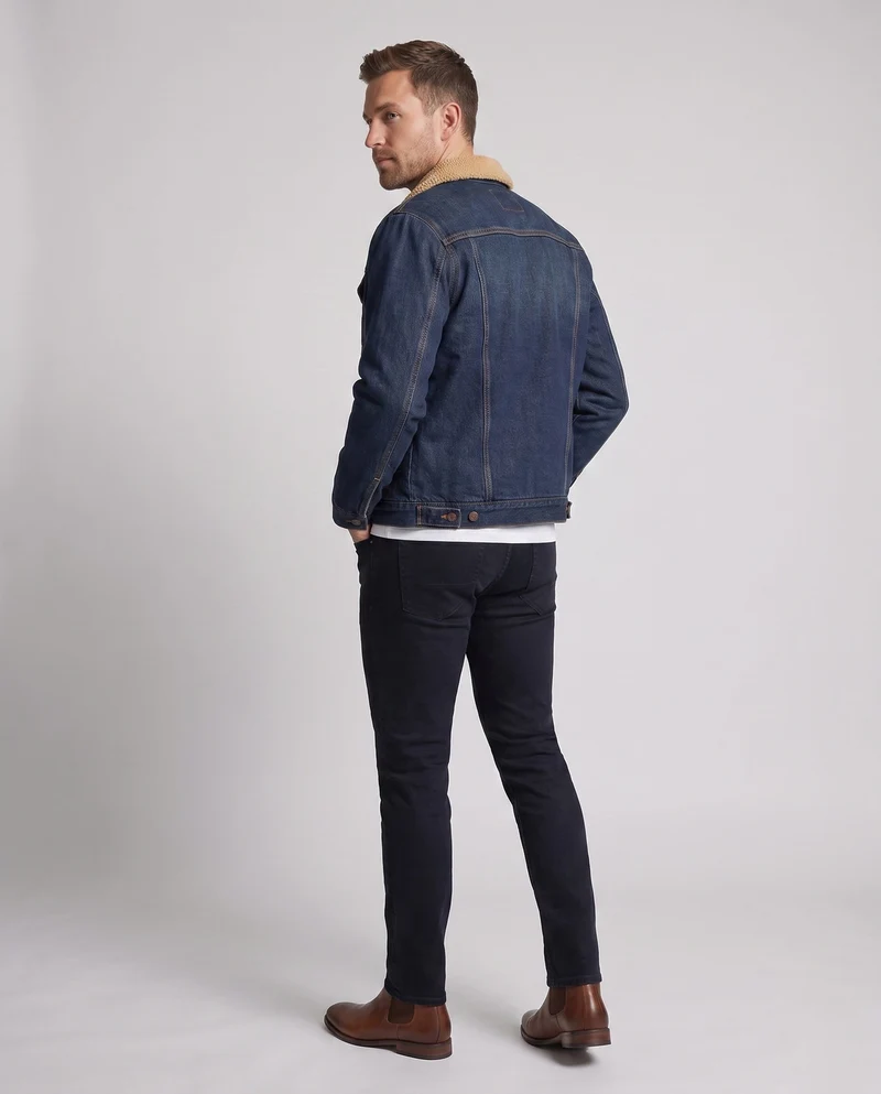 Herren Freizeit Denim Jacke mit Teddy-Fütterung Drune