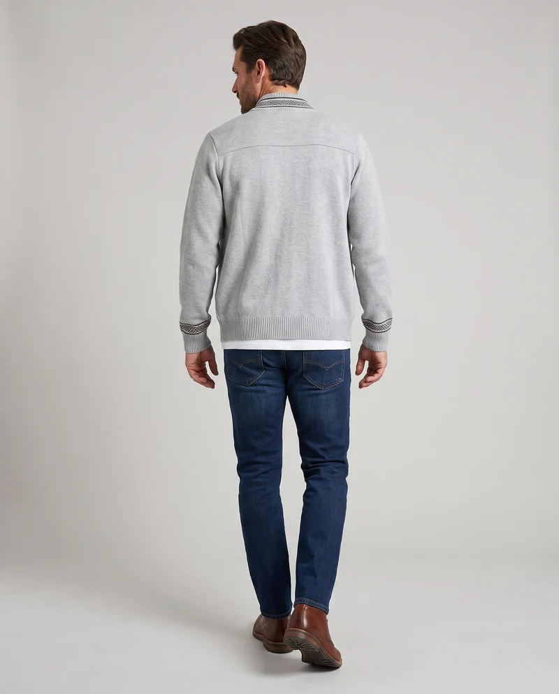 Männliche lässige Zip-Jacke mit bunten Details Drune