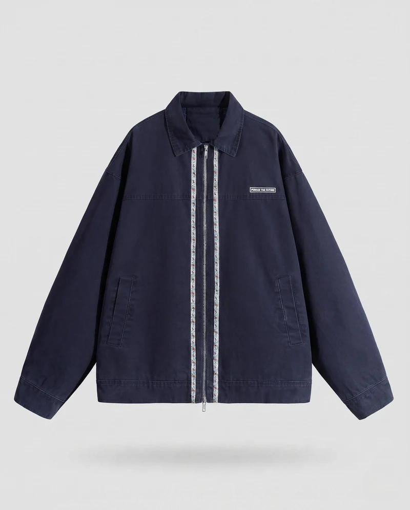 Männliche lässige Zip-Jacke mit bunten Details Drune