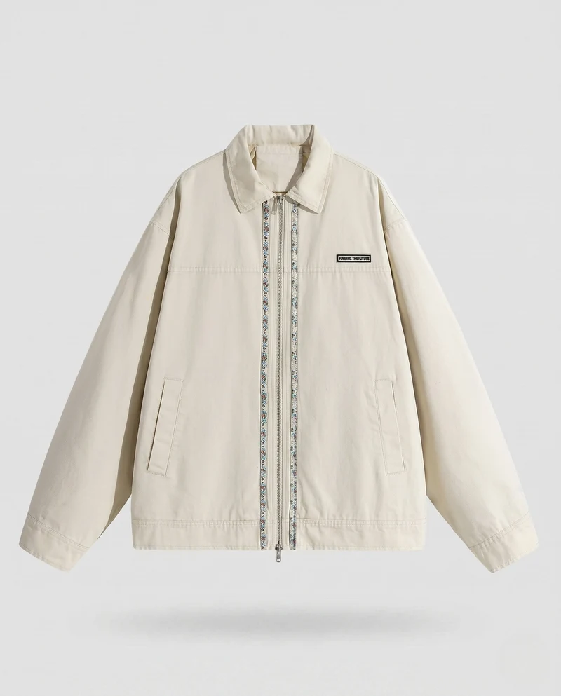 Männliche lässige Zip-Jacke mit bunten Details Drune