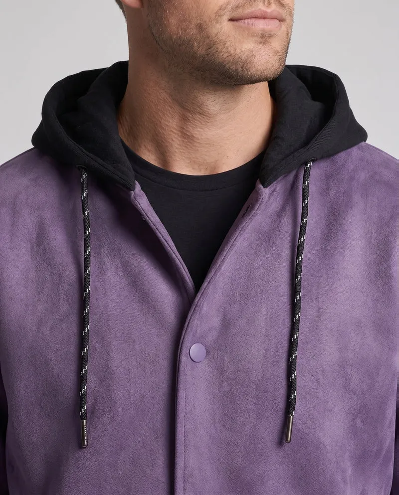 Herren Freizeit Kapuzenjacke mit Lederlook Drune
