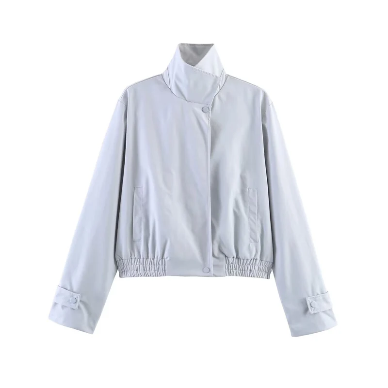 Damen Kurze wasserabweisende Blousonjacke mit hohem Stehkragen und Taillenbündchen Drune