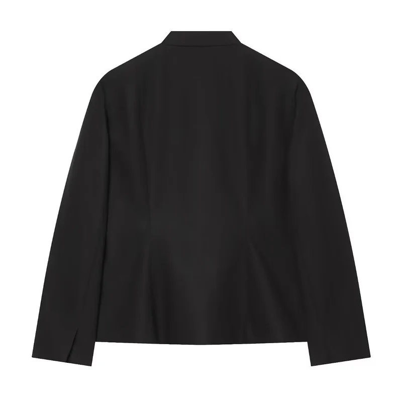 Damen Kurze taillierte Jacke mit Mandarin-Kragen und dekorativen Knotenverschlüssen Drune