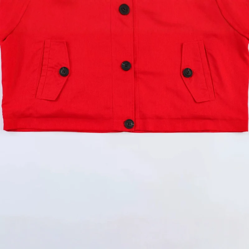 Damen Kurz geschnittene Oversize-Trenchjacke mit Stehkragen und Schulterklappen Drune