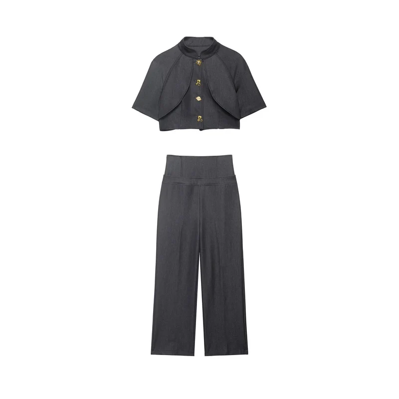 Damen Hochtaillierte Culotte-Hose mit extra breitem Shapingbund Drune