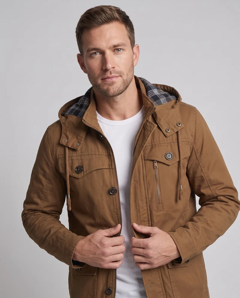 Herren Freizeit Parka Jacke Drune