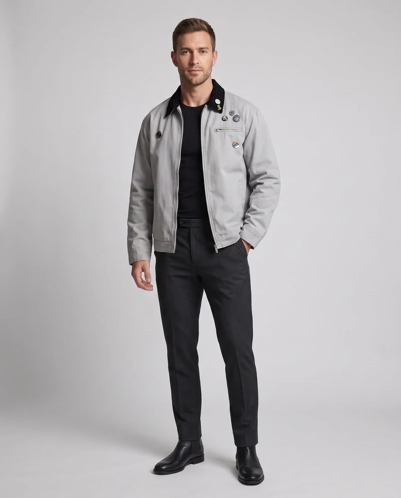 Herren Freizeit Übergangsjacke mit vielseitigen Details Drune