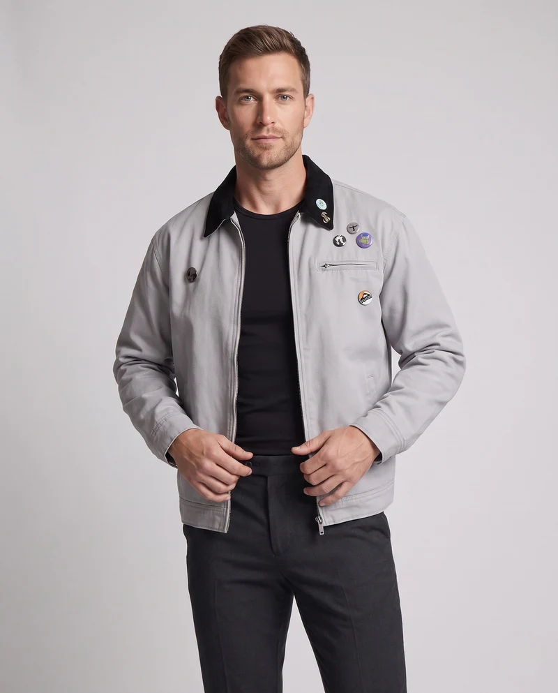 Herren Freizeit Übergangsjacke mit vielseitigen Details Drune