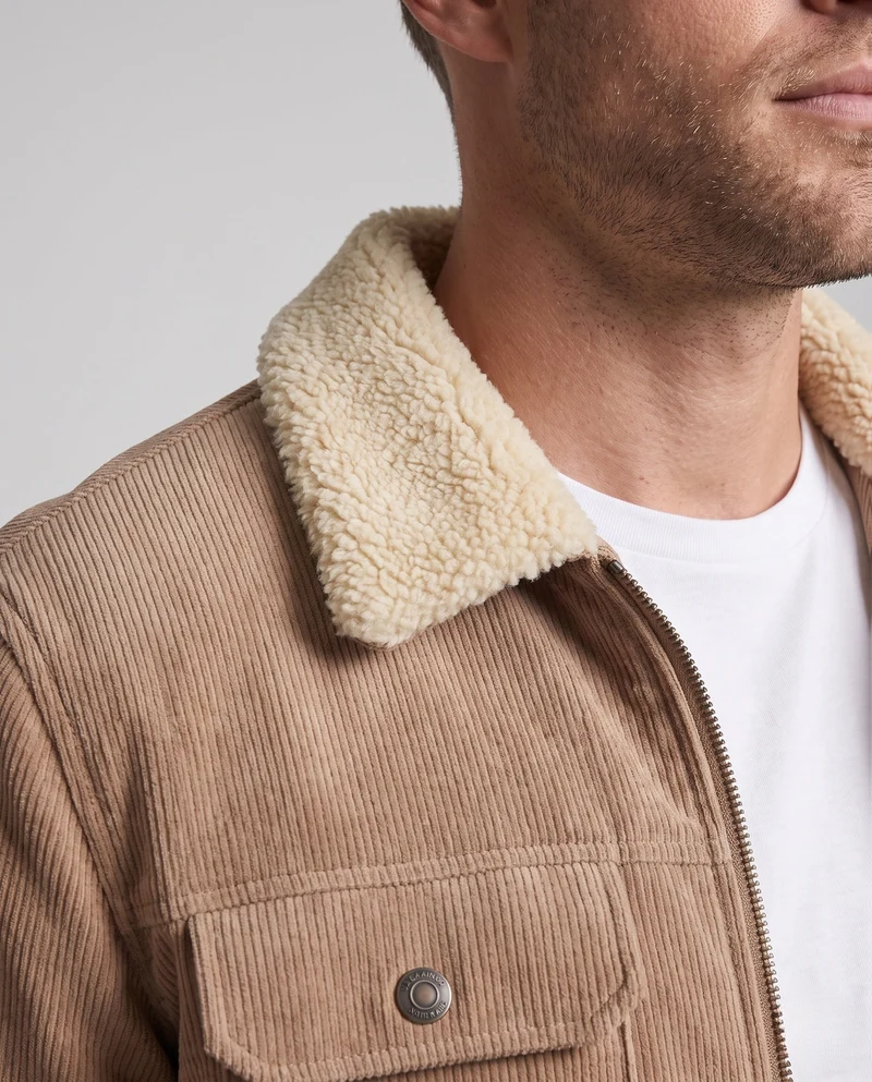 Herren Freizeit warme Fleecejacke mit Teddy-Kragen Drune