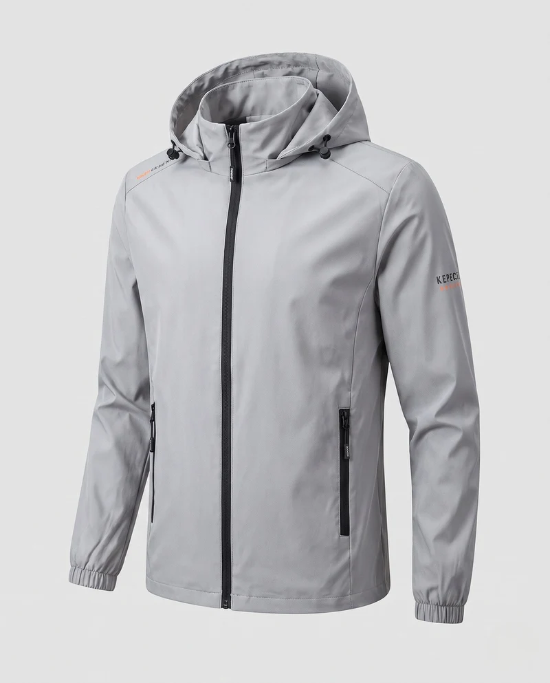 Herren Leichte Allwetterjacke mit verstellbarem Kapuze Drune