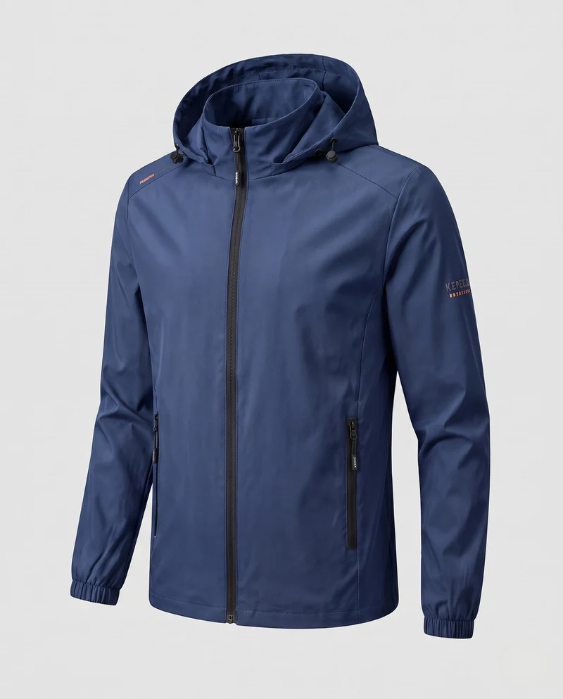 Herren Leichte Allwetterjacke mit verstellbarem Kapuze Drune