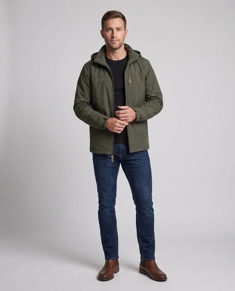 Herren Leichte Jacke mit Kapuze Drune