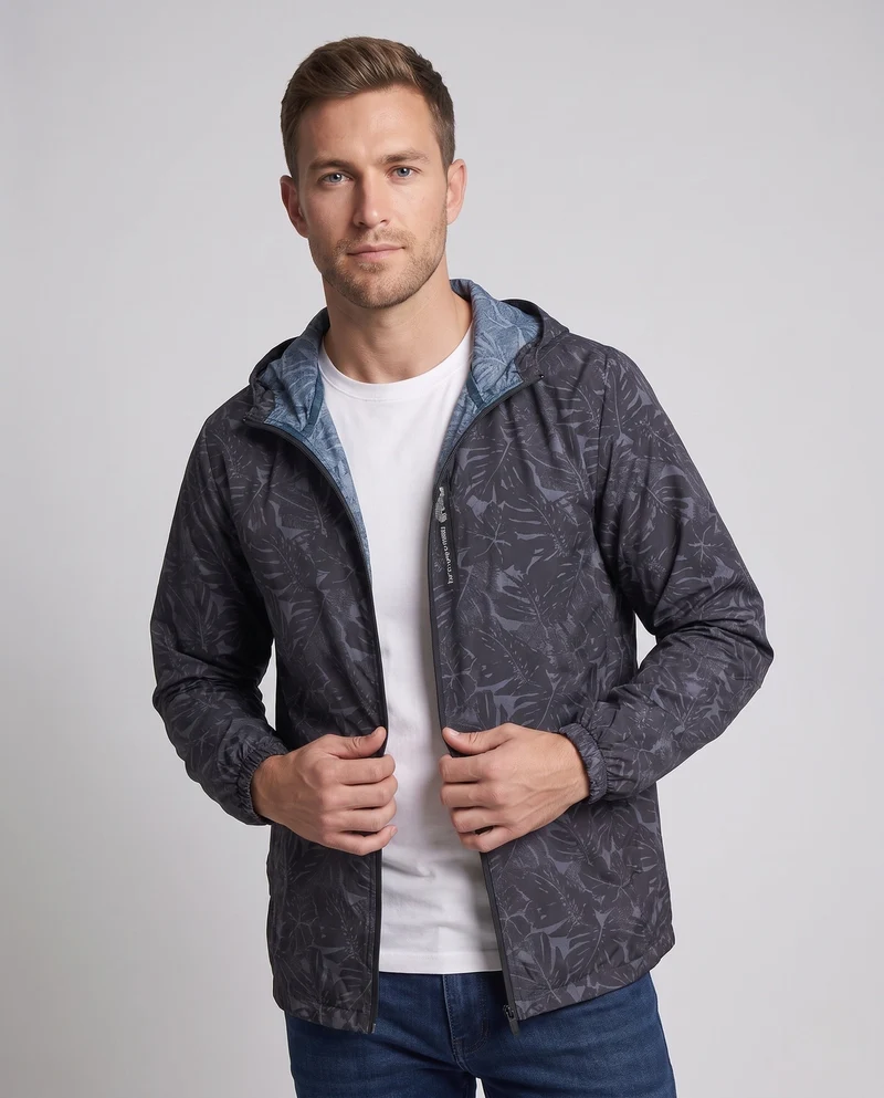 Herren Leichte Outdoor-Jacke mit Modischem Blattmuster Drune