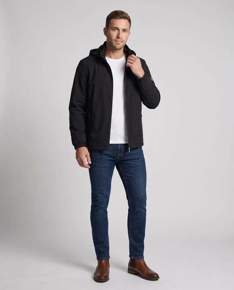 Herren Leichte Outdoor-Jacke mit Verstellbarem Kapuzen-Design Drune