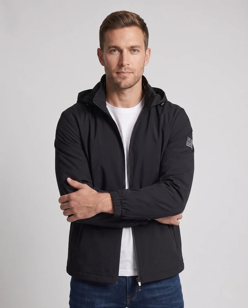 Herren Leichte Outdoor-Jacke mit Verstellbarem Kapuzen-Design Drune