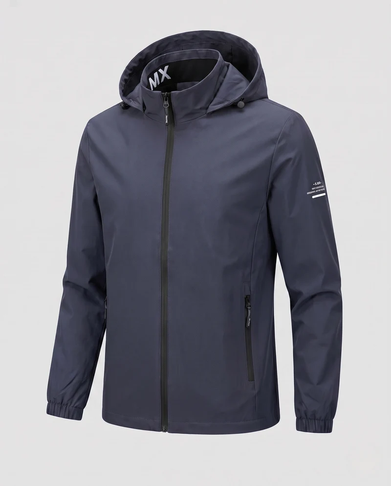 Herren Leichte Outdoor-Jacke mit Verstellbarem Kapuzen-Design Drune