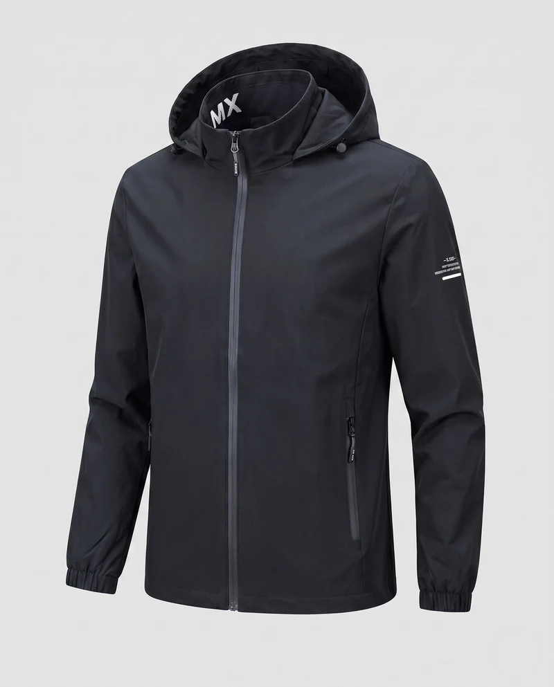 Herren Leichte Outdoor-Jacke mit Verstellbarem Kapuzen-Design Drune