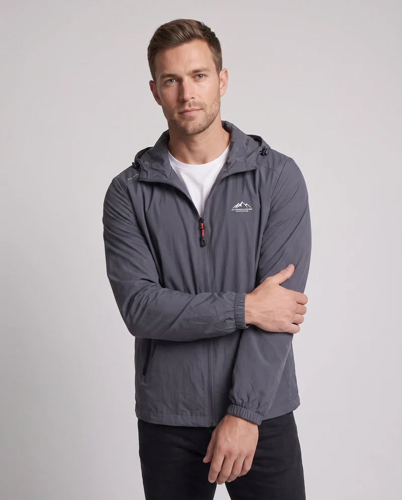 Herren Leichte Regenjacke mit Verstellbarer Kapuze Drune