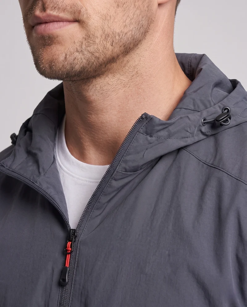 Herren Leichte Regenjacke mit Verstellbarer Kapuze Drune