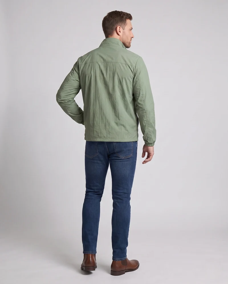 Herren Leichte Übergangsjacke mit Hohem Kragen Drune