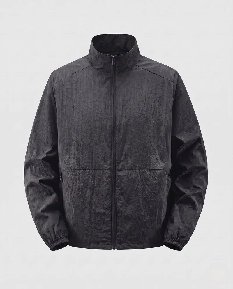 Herren Leichte Übergangsjacke mit Hohem Kragen Drune