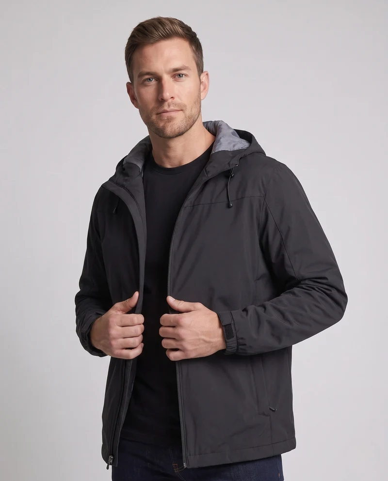 Herren Leichtgewichts Übergangsjacke mit Kapuze Drune