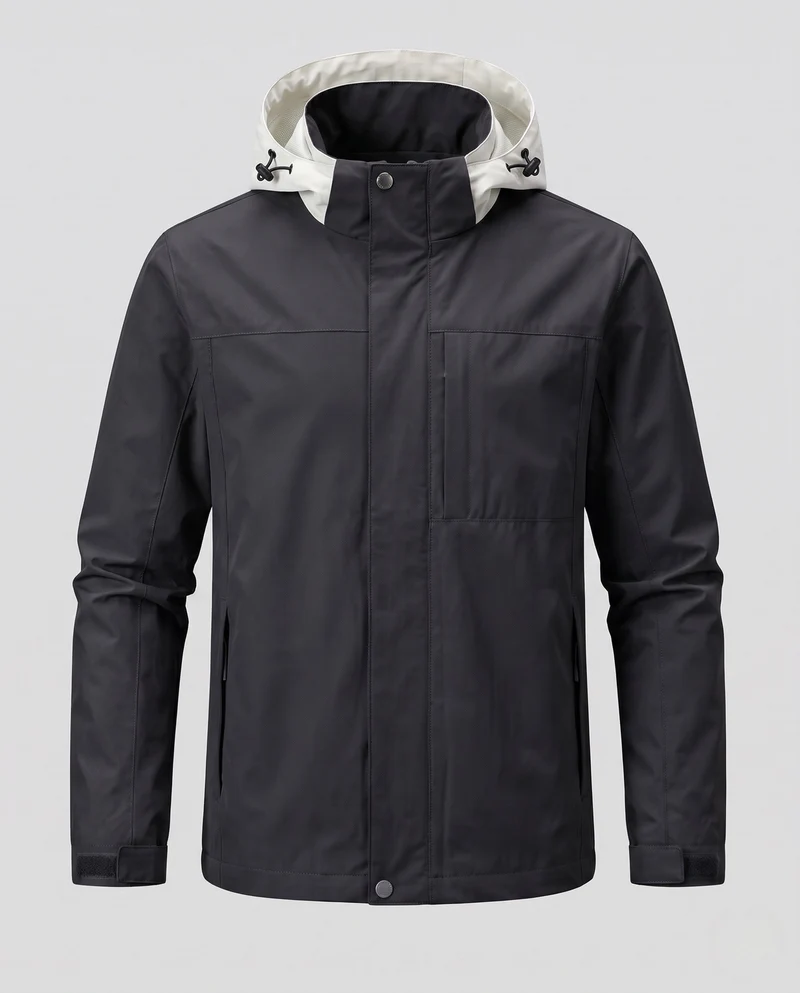Herren leichte Übergangsjacke mit verstellbarem Kapuzen-Design Drune