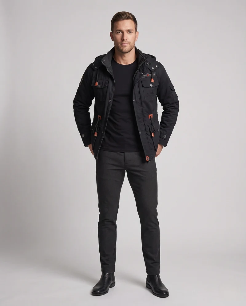 Herren Vintage Stil Militärjacke Drune