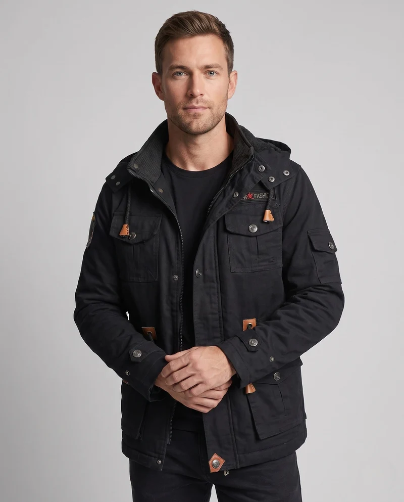 Herren Vintage Stil Militärjacke Drune