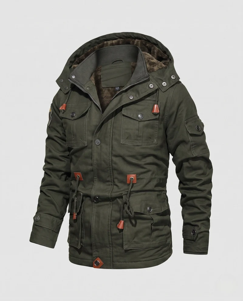 Herren Vintage Stil Militärjacke Drune