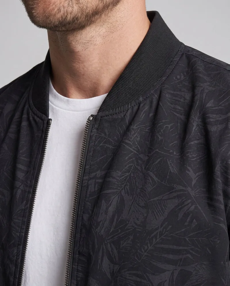 Herren Moderne Bomberjacke mit Pflanzenmuster Drune