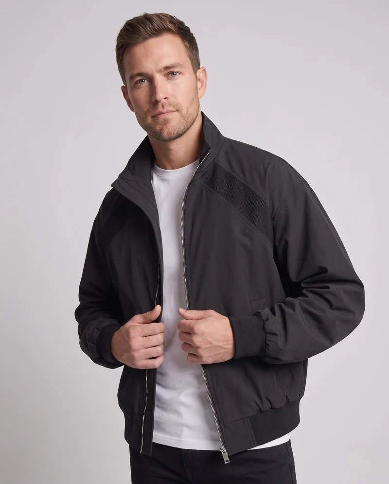 Herren Mode Bomberjacke mit hohem Kragen Drune