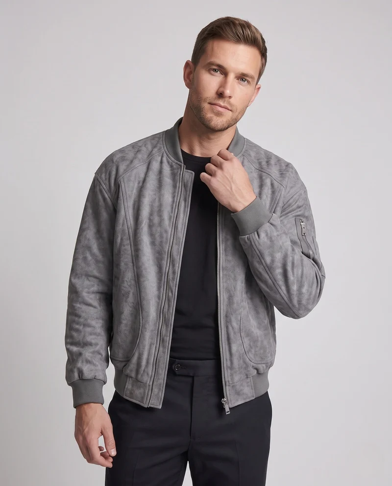 Herren Stylische Bomberjacke mit Praktischen Taschen Drune