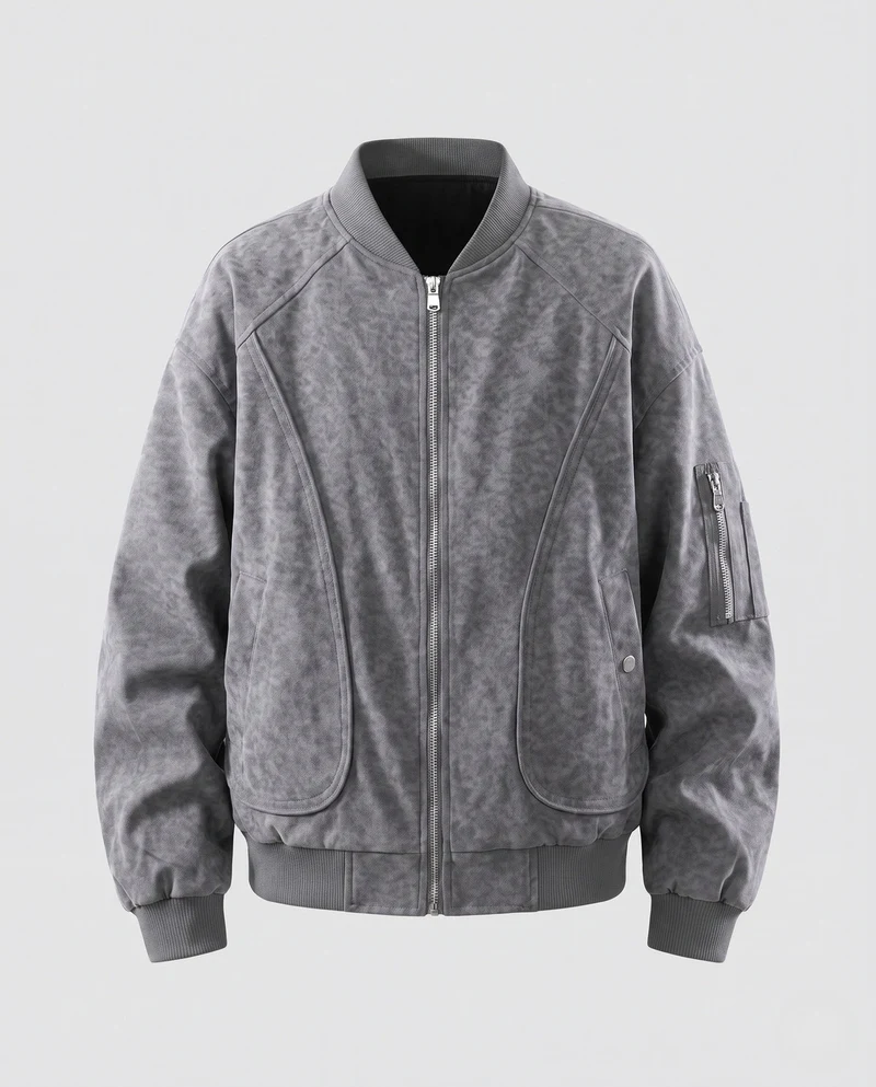 Herren Stylische Bomberjacke mit Praktischen Taschen Drune