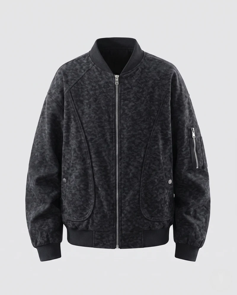 Herren Stylische Bomberjacke mit Praktischen Taschen Drune