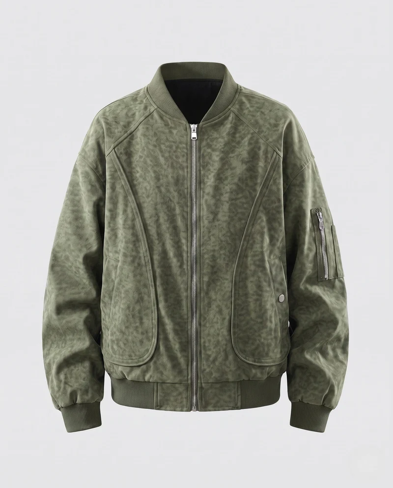 Herren Stylische Bomberjacke mit Praktischen Taschen Drune