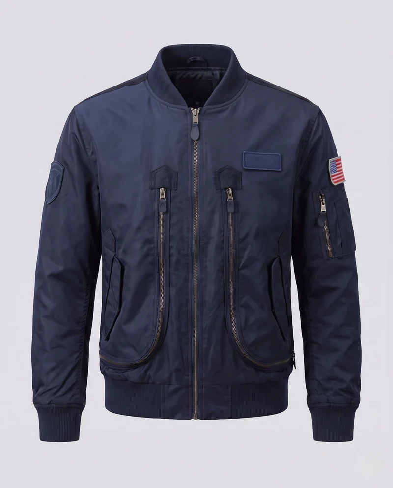 Herrenmode Bomberjacke mit vielseitigen Taschen Drune