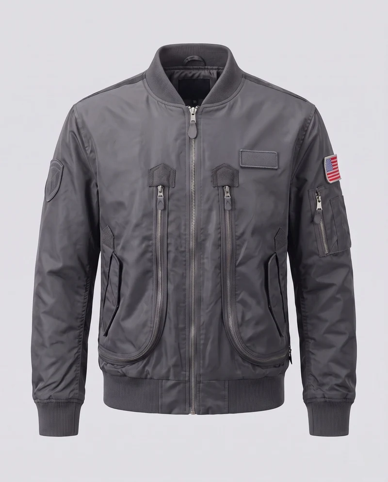 Herrenmode Bomberjacke mit vielseitigen Taschen Drune