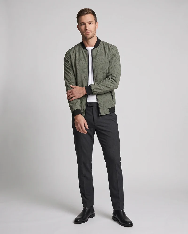 Herrenmode Freizeitjacke mit aufregendem Strukturmuster Drune