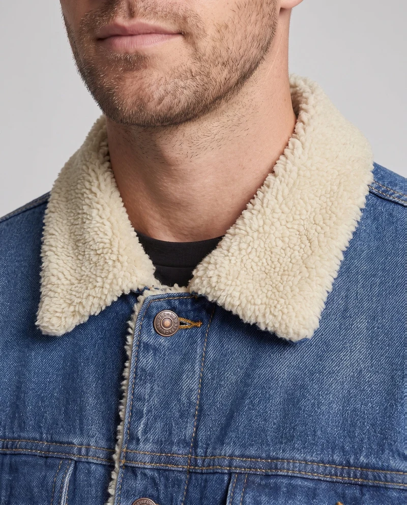 Herrenmode Jeansjacke mit Teddyfutter Drune