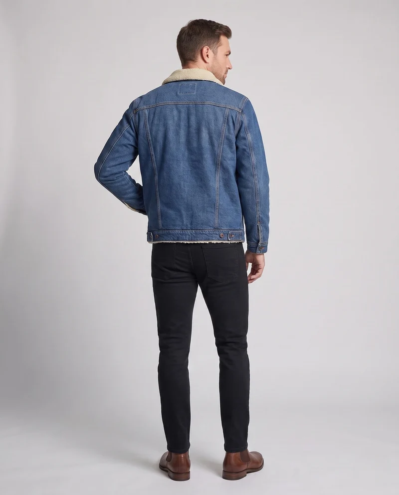 Herrenmode Jeansjacke mit Teddyfutter Drune