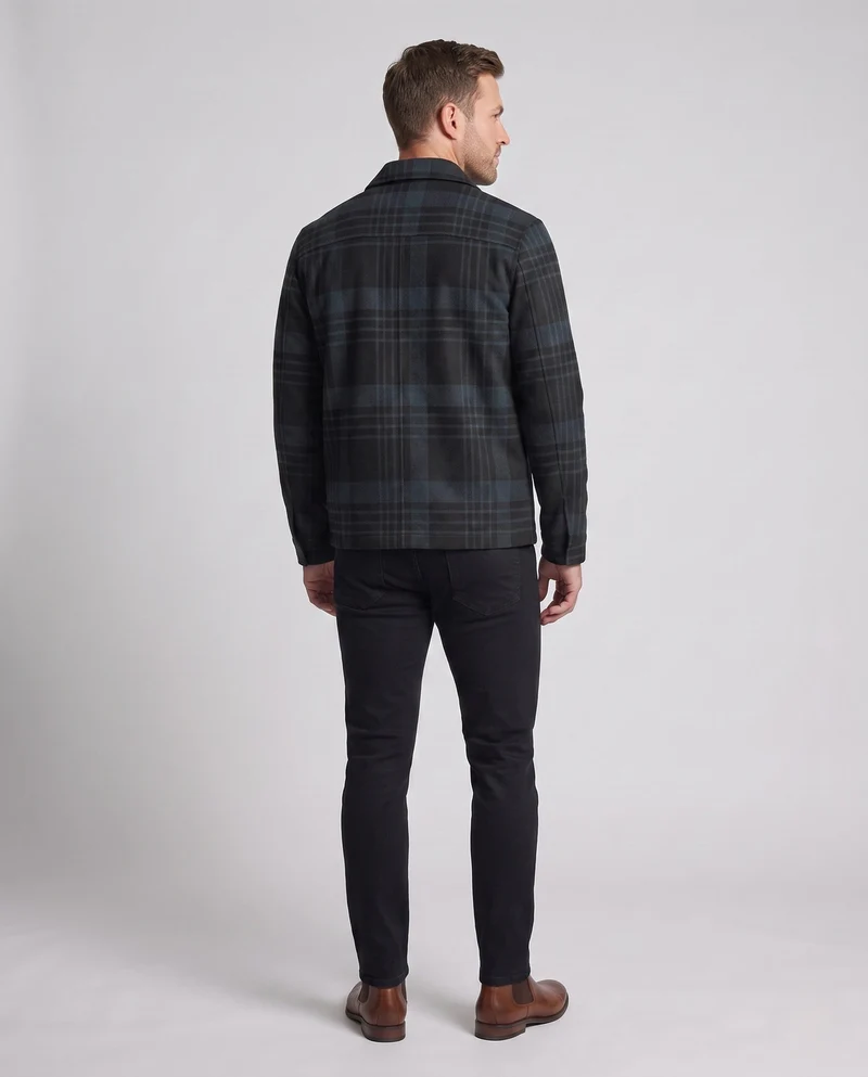 Herrenmode Karomuster Jacke Drune