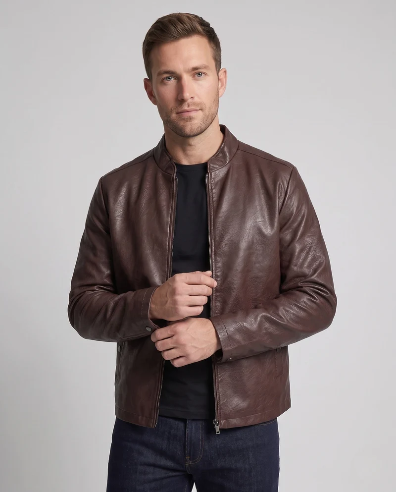 Herrenmode Kunstlederjacke Drune