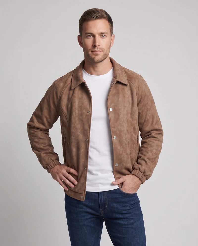 Herrenmode Kunstlederjacke im urbanen Stil Drune